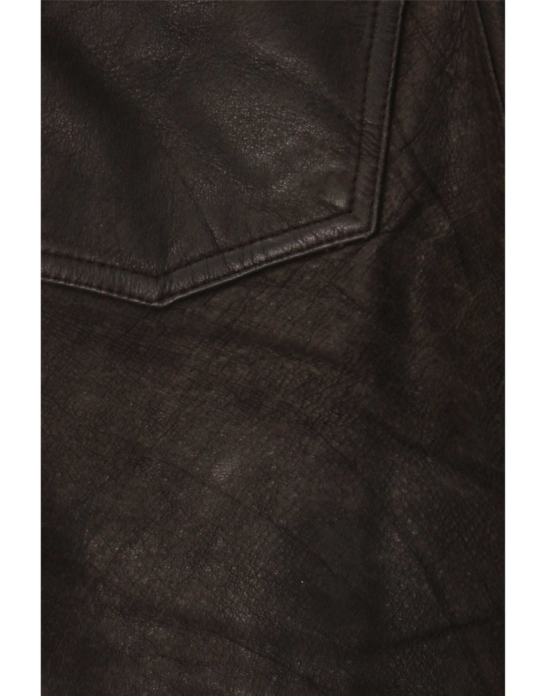Pantaloni drepți din piele vintage pentru bărbați W34 L32 maro