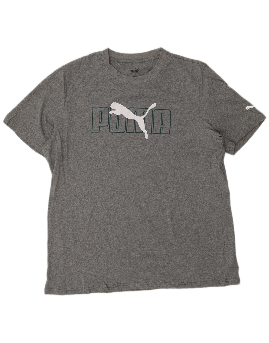 Tricou grafic PUMA pentru bărbați Top mare din bumbac gri