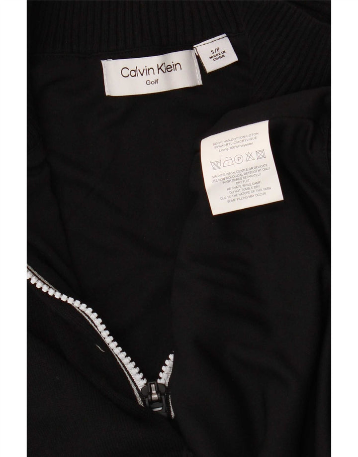 Pulover Calvin Klein pentru bărbați, cu fermoar și gât, bumbac mic, negru