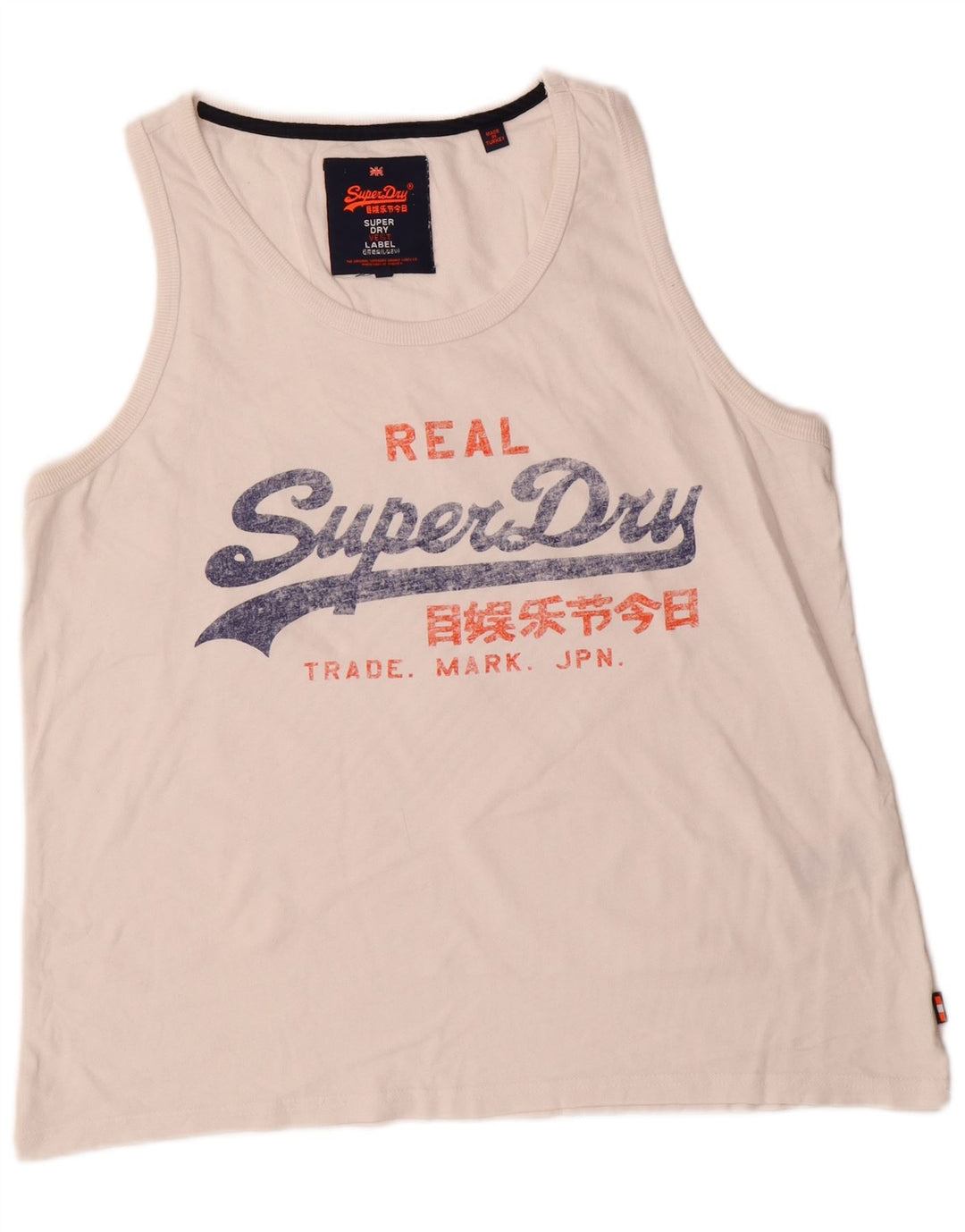 Top cu vestă grafică pentru bărbați Superdry XL, bumbac alb