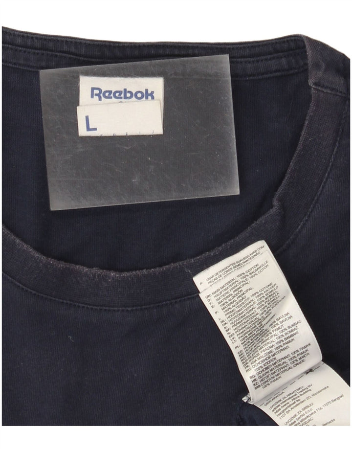 Tricou grafic pentru bărbați Reebok Top mare din bumbac bleumarin