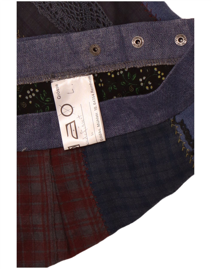 Fusta Wrap pentru femei VINTAGE W36 Blue Patchwork