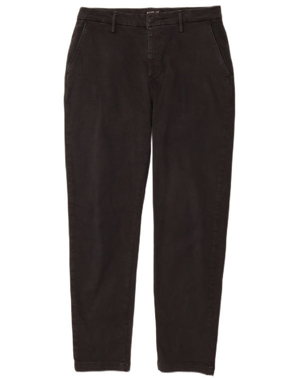 REPLAY Womens Regular Fit Chino Trousers W31 L29  Black Cotton