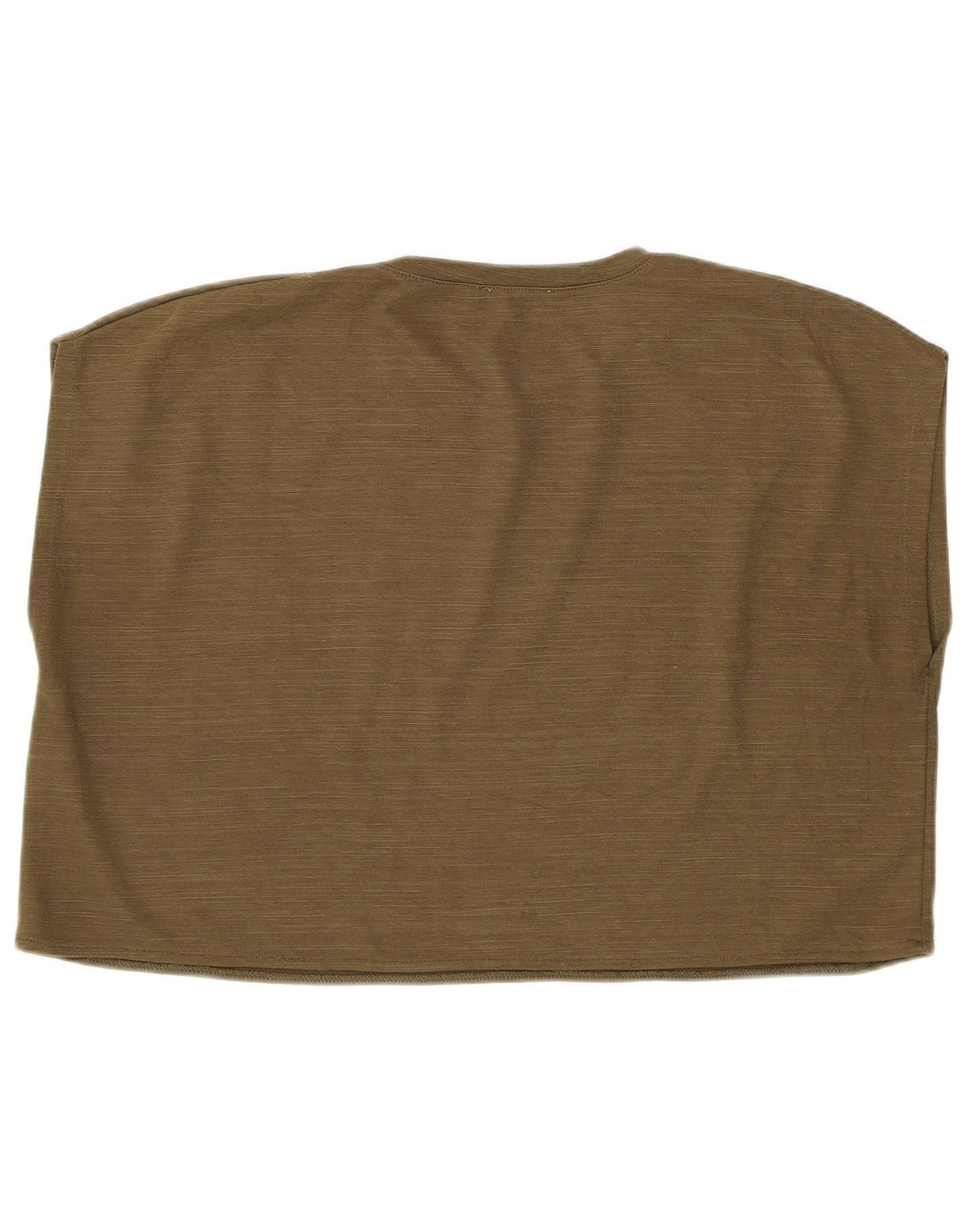Top crop supradimensionat fără mâneci pentru femei Zara UK 14 Poliester kaki mediu