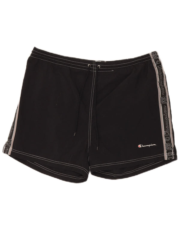 Pantaloni scurți sport grafic Champion pentru bărbați, 2XL, poliamidă neagră