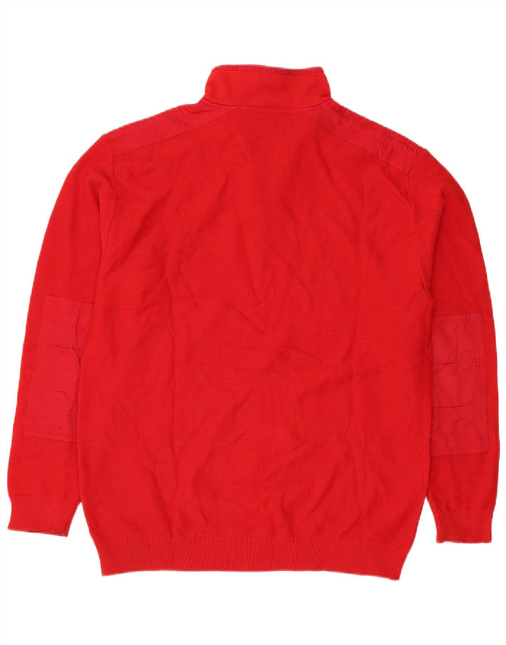 Pulover pentru bărbați Sail Exp cu fermoar și gât IT 54 XL Lână roșie