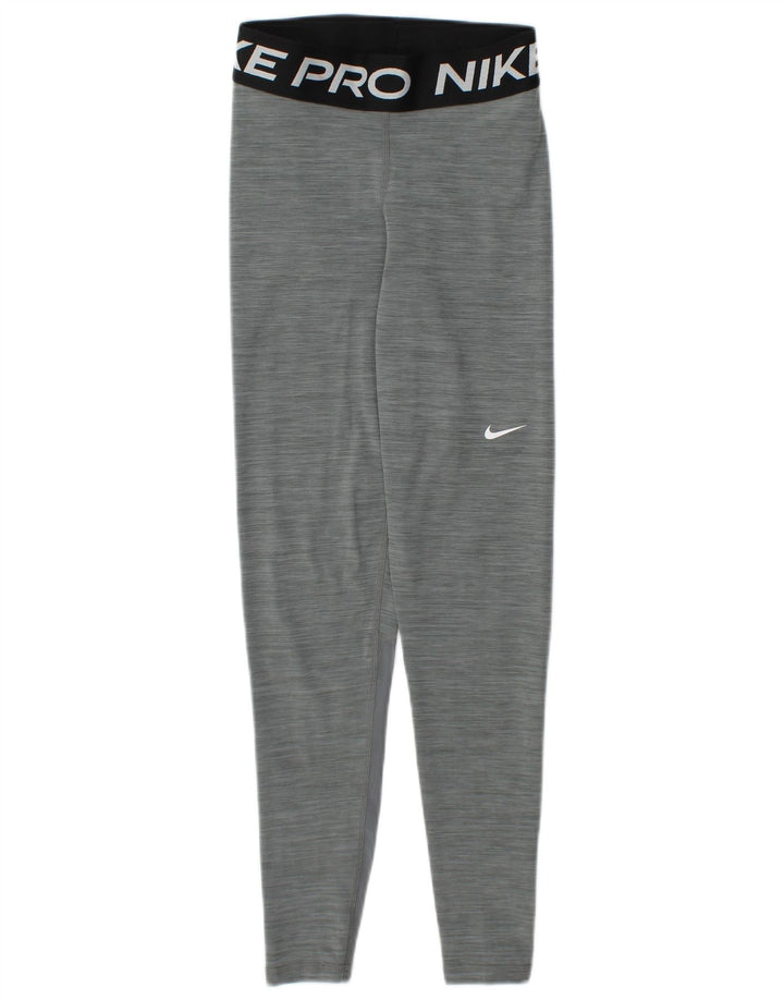 Leggings NIKE Dri Fit Graphic pentru femei UK 4 XS poliester cu pături gri