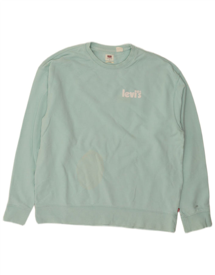 Pulover pentru bărbați Levi's Pulover mare din bumbac turcoaz