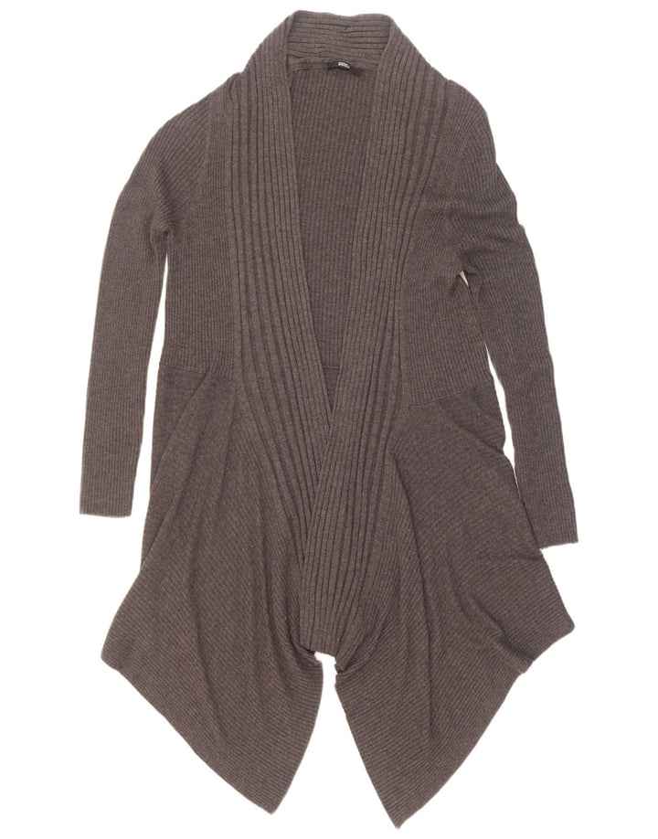 Pulover cardigan deschis asimetric pentru femei Marks & Spencer UK 8 mic gri