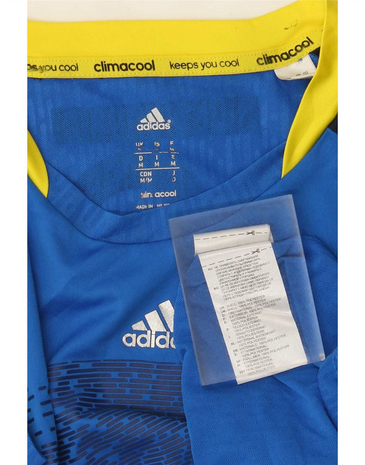 Tricou pentru bărbați Adidas Climacool Graphic Top Mediu Albastru Poliester Bloc de culoare