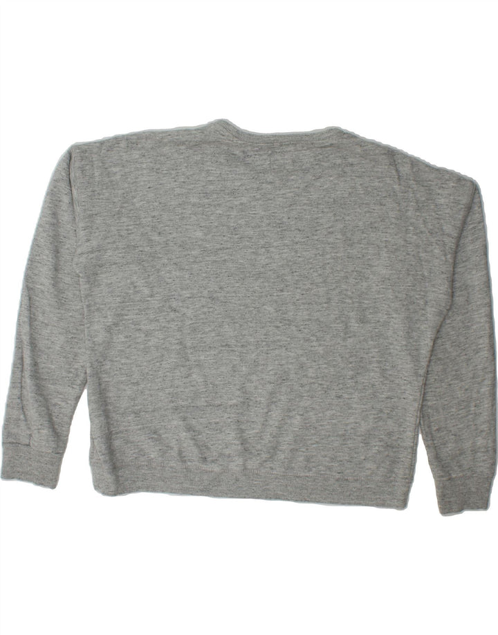 SUPERDRY Womens Oversized Graphic Sweatshirt Jumper UK 20 2XL Grey Flecked Vintage Superdry and Second-Hand Superdry from Messina Hembry 