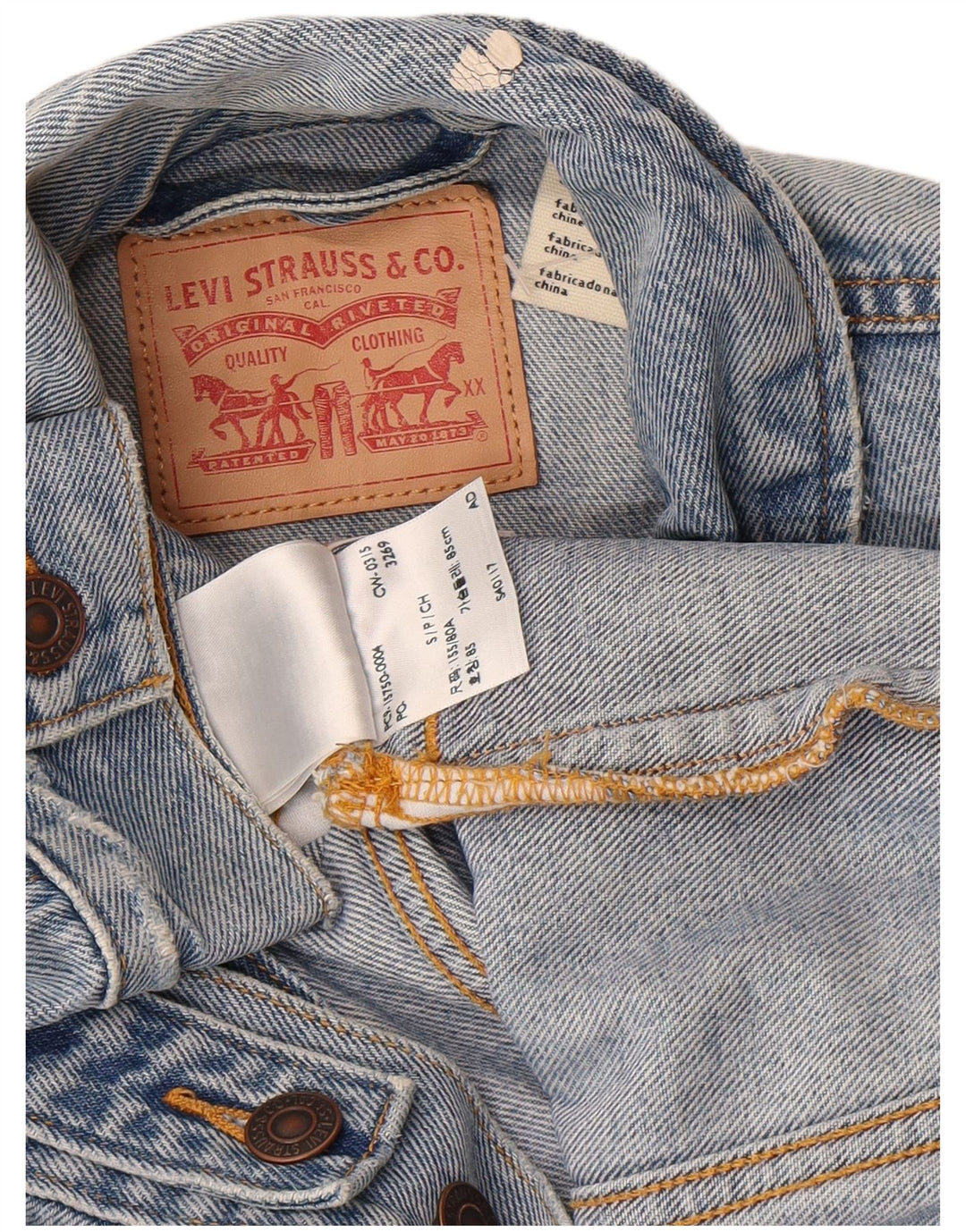 Jachetă de blugi pentru femei LEVI'S UK 10 Small Blue Bumbac