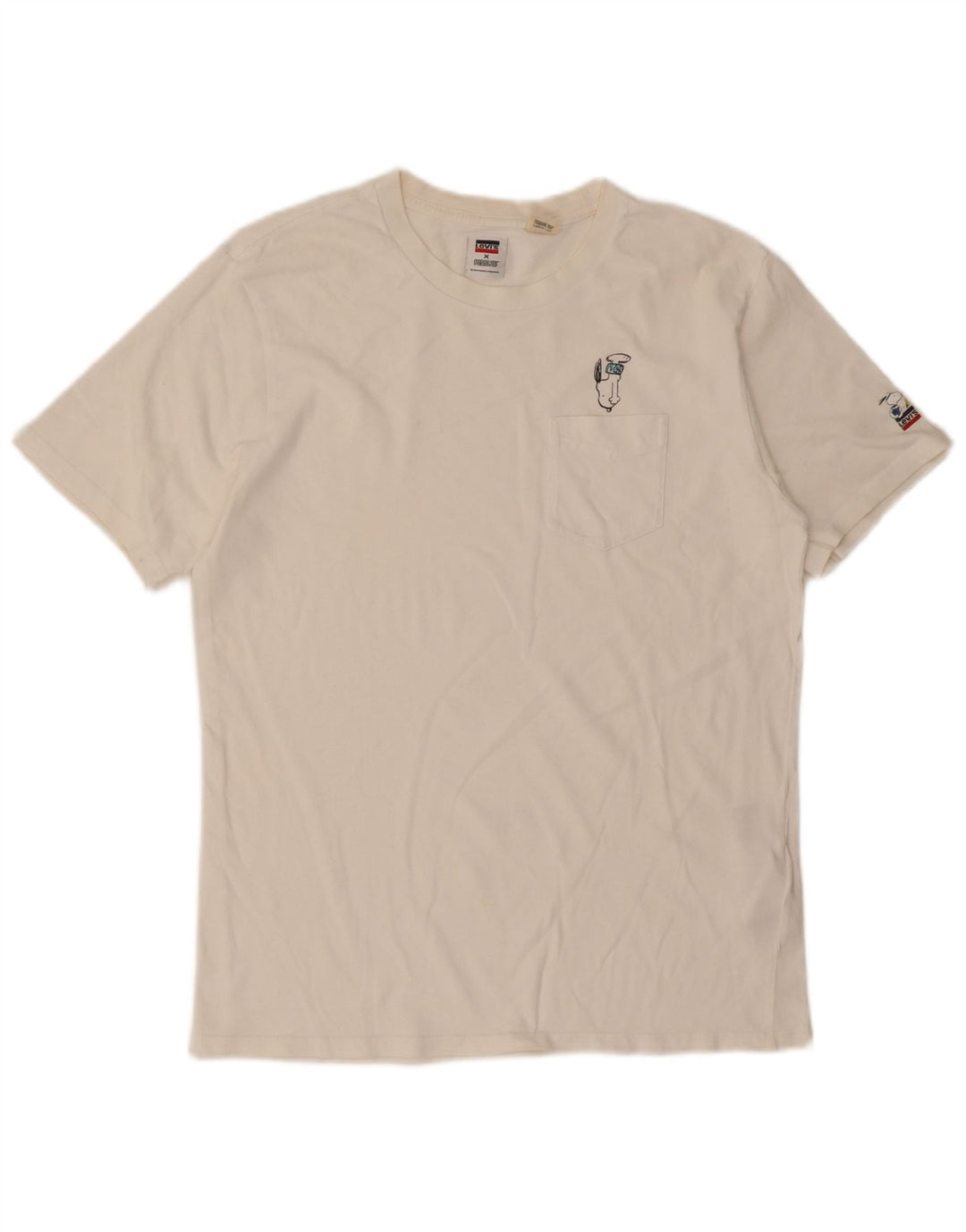 Tricou Levi's Peanuts pentru bărbați Top mic din bumbac alb