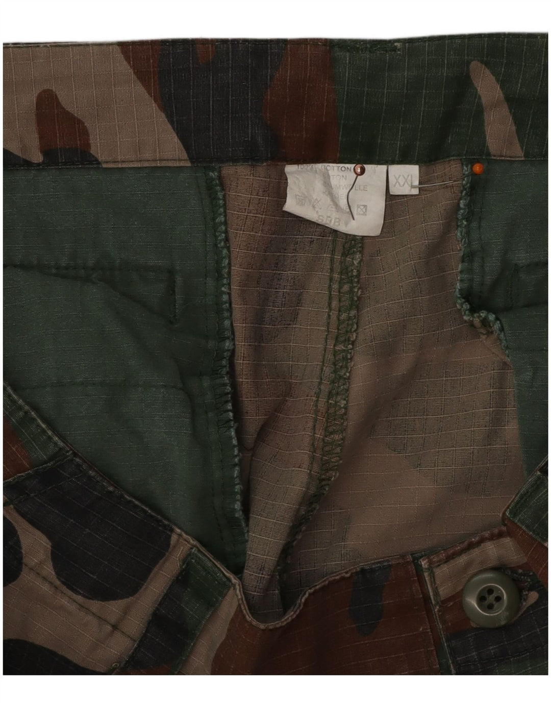 Pantaloni scurti cargo pentru bărbați VINTAGE 2XL W42 bumbac camuflaj kaki