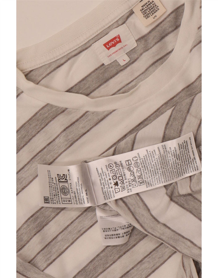 Tricou pentru bărbați Levi's Top mare din bumbac cu dungi gri