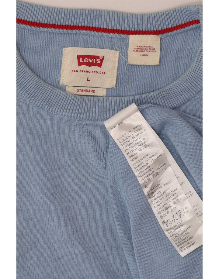 Pulover pentru bărbați Levi's cu gât crew pulover mare, albastru, bumbac