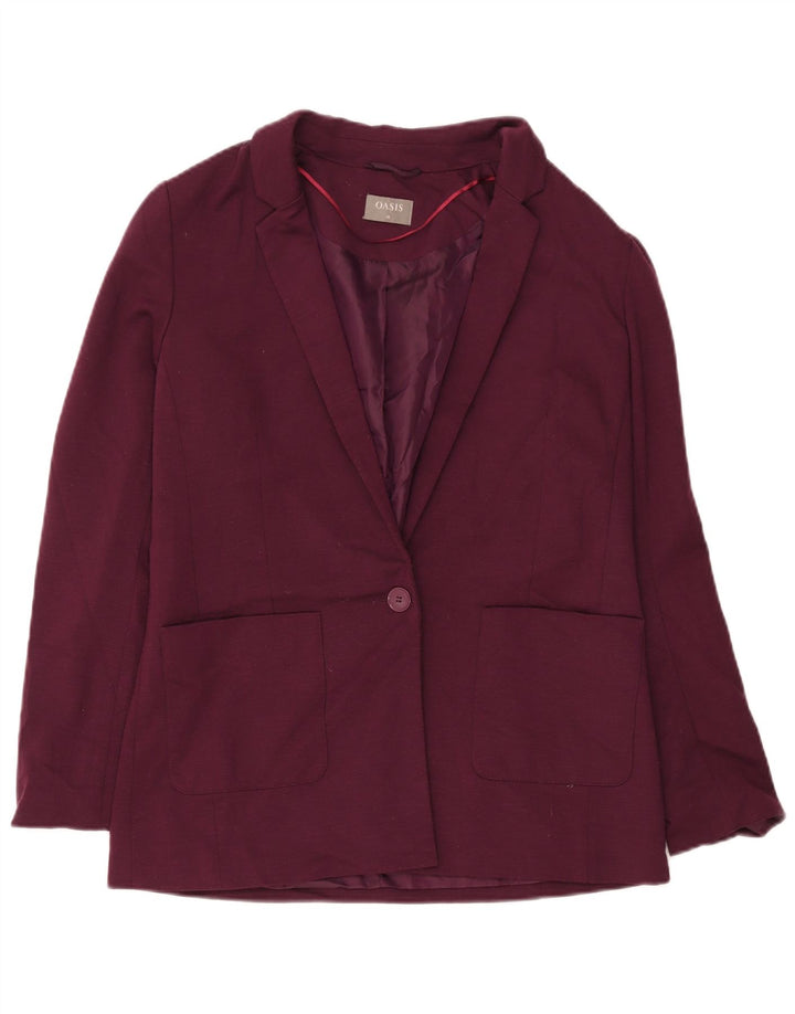 OASIS Womens Oversized 1 Button Blazer Jacket UK 10 Small  Burgundy