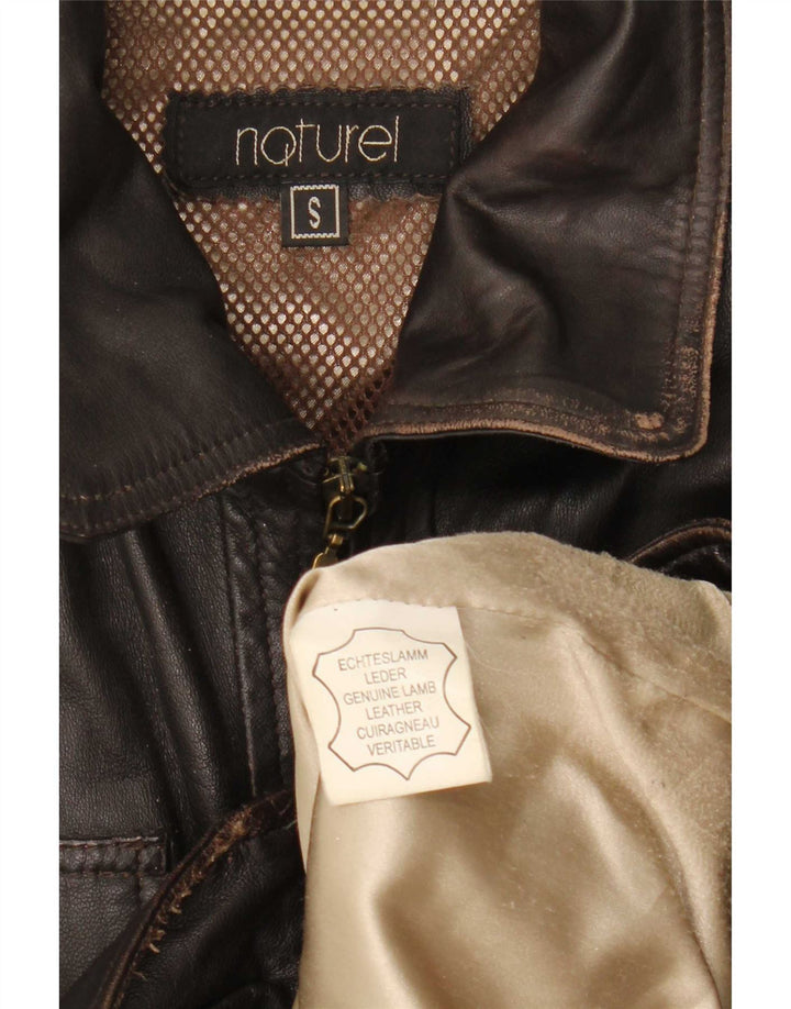 Vintage Mens Leather Jacket UK 36 Small Brown