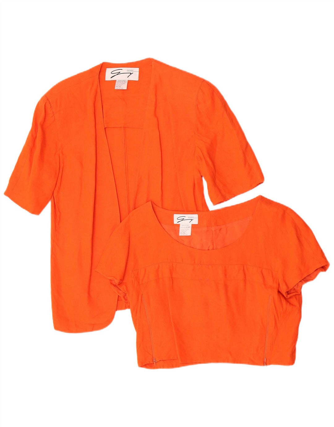 Genny Womens Set 2 Piese US 10 Large Orange Linen