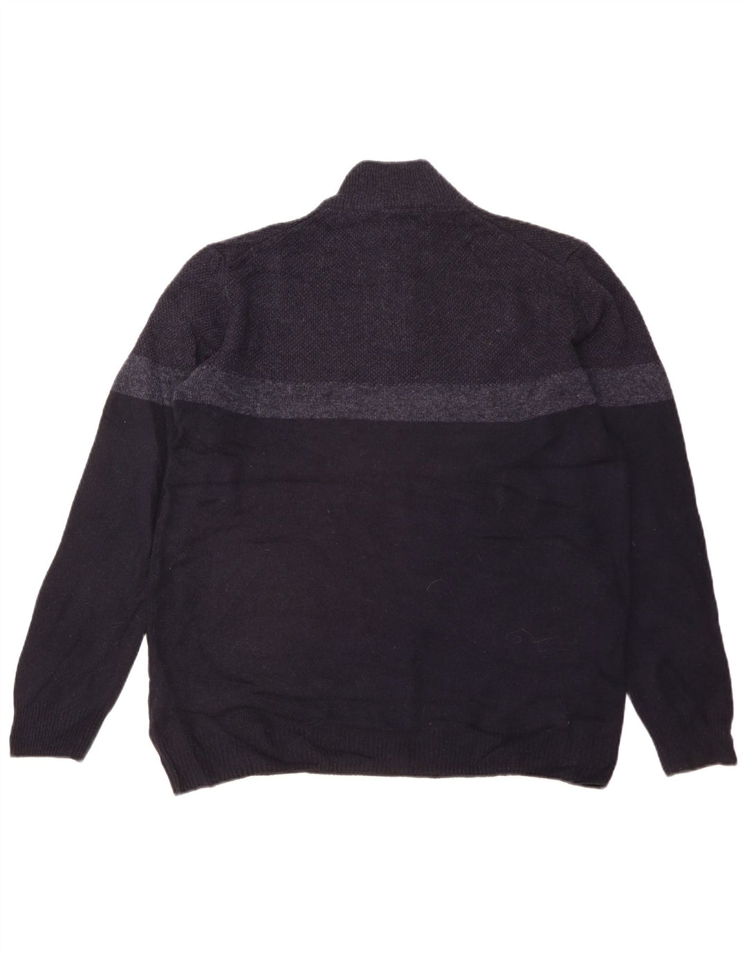 Pulover pentru bărbați Marks & Spencer, cu fermoar, cu decolteu, mediu, bleumarin, color block