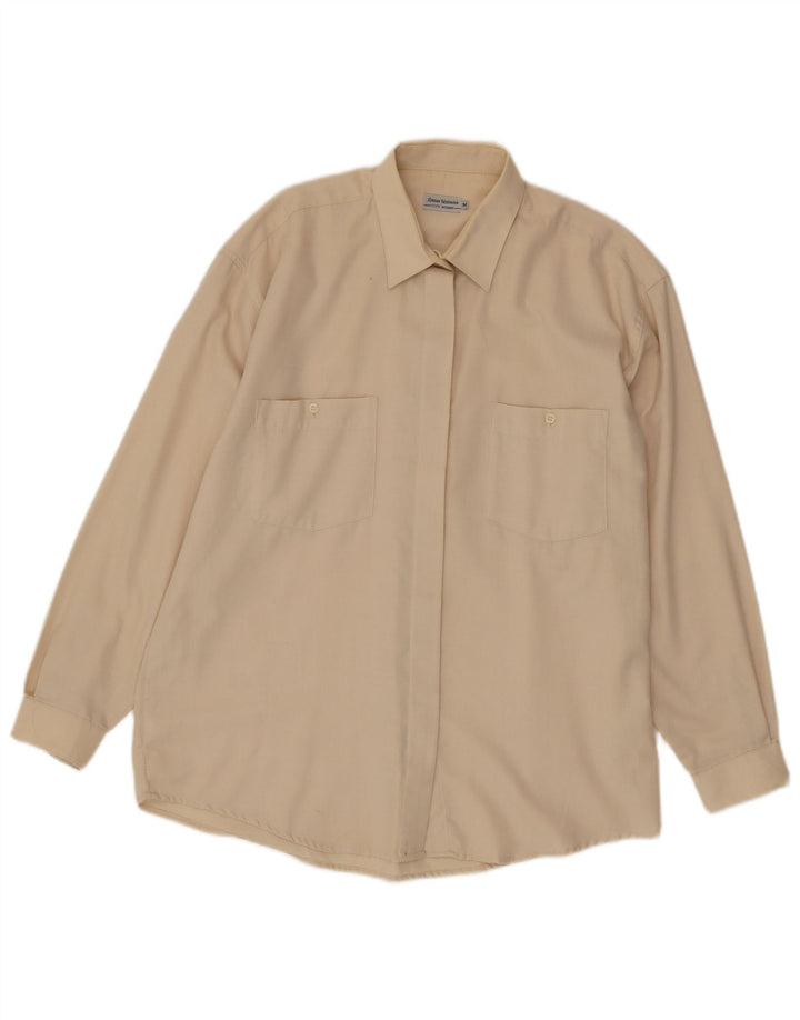 Cămașă vintage pentru femei UK 14 Medium Off White Poliester