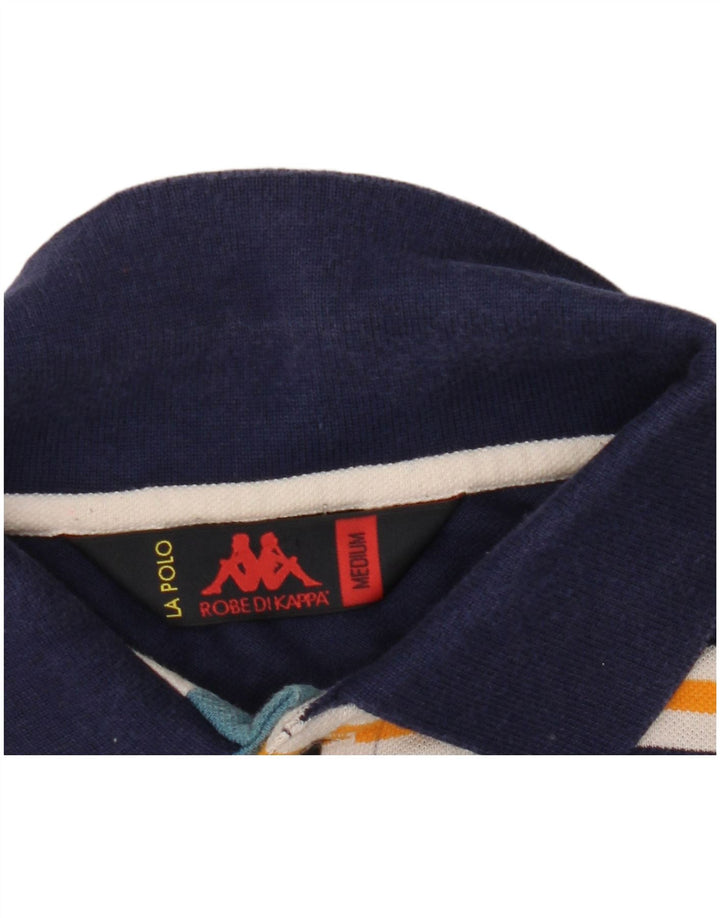 Cămașă polo pentru bărbați Kappa, în dungi, albastru bleumarin mediu