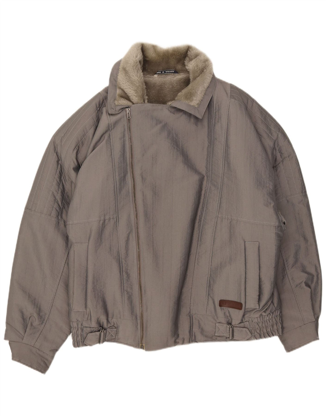 Jachetă vintage pentru bărbați Sherpa Bomber UK 40 Large Gri