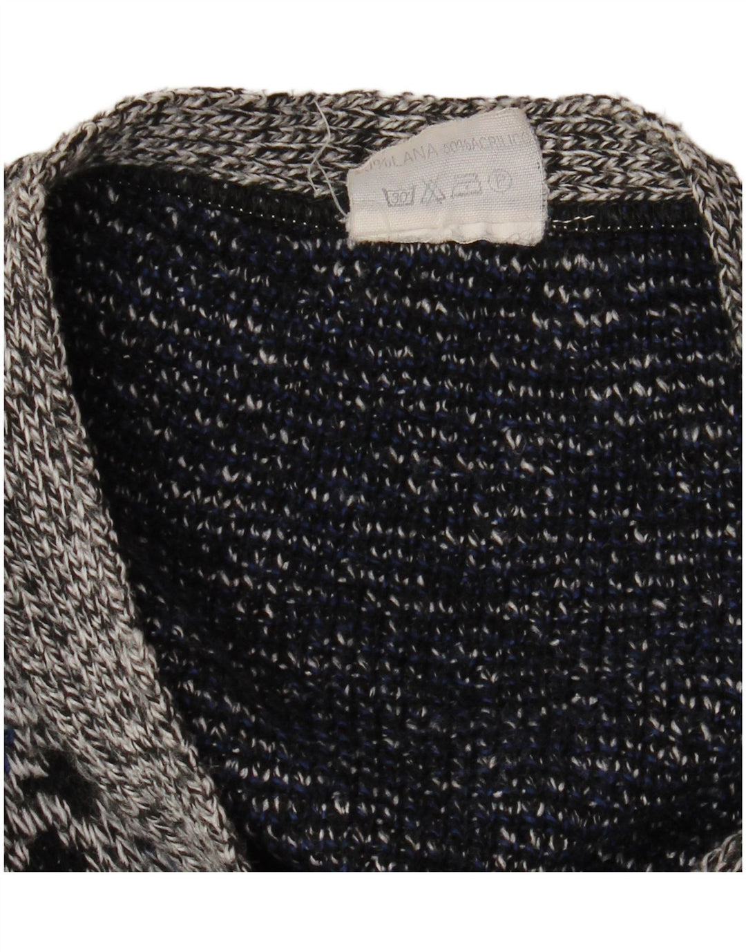 Pulover cardigan pentru bărbați VINTAGE XL Lână geometrică gri