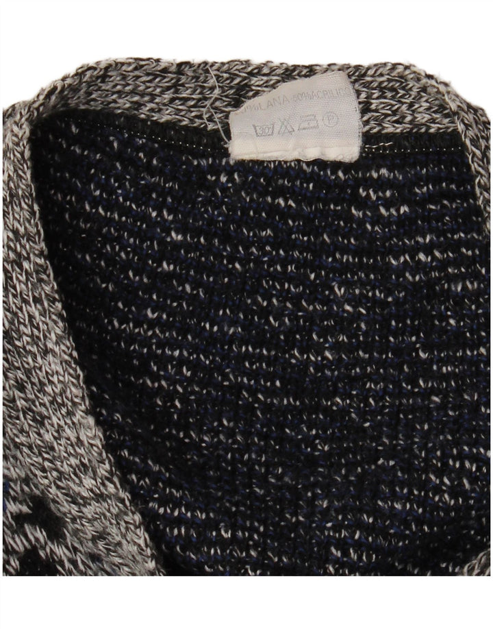 Pulover cardigan pentru bărbați VINTAGE XL Lână geometrică gri