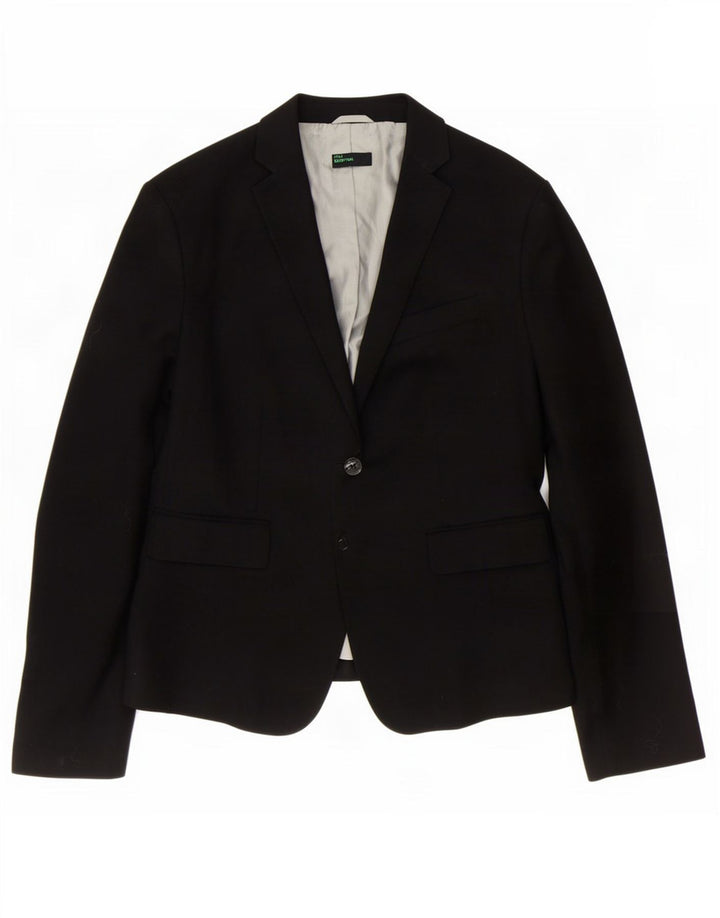 Sacou Benetton pentru femei cu 2 nasturi IT 48 XL Poliester negru