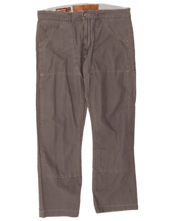 Pantaloni casual drepti pentru bărbați Marlboro Classics W36 L30 bumbac gri
