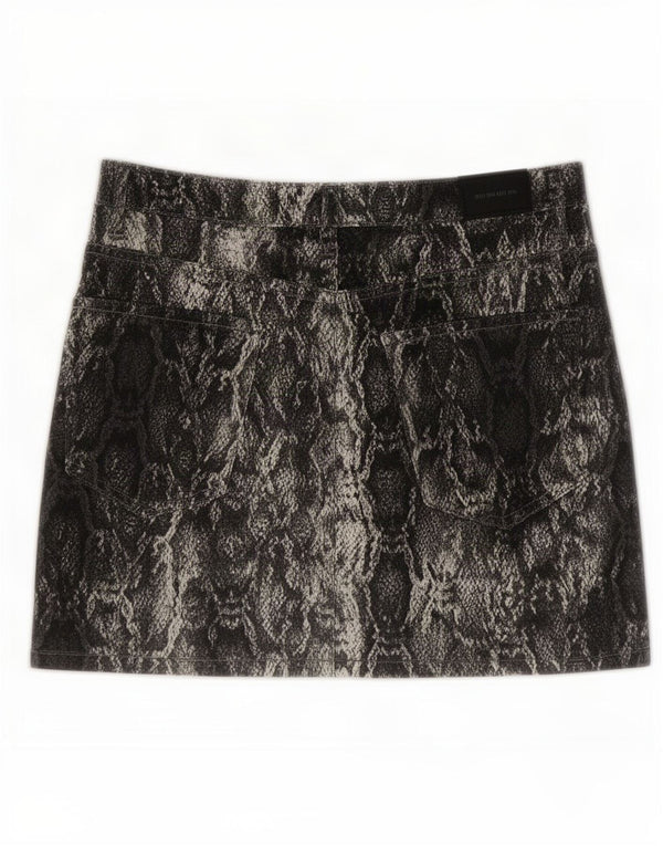 Zara Womens Mini Skirt Large W32 Black Animal Print