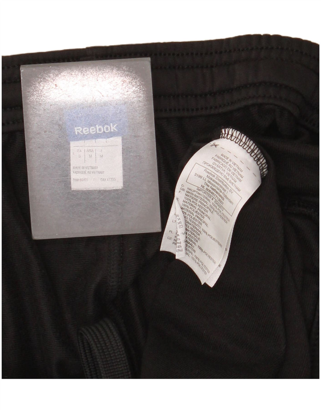 Pantaloni de trening Reebok pentru bărbați, poliester negru mic