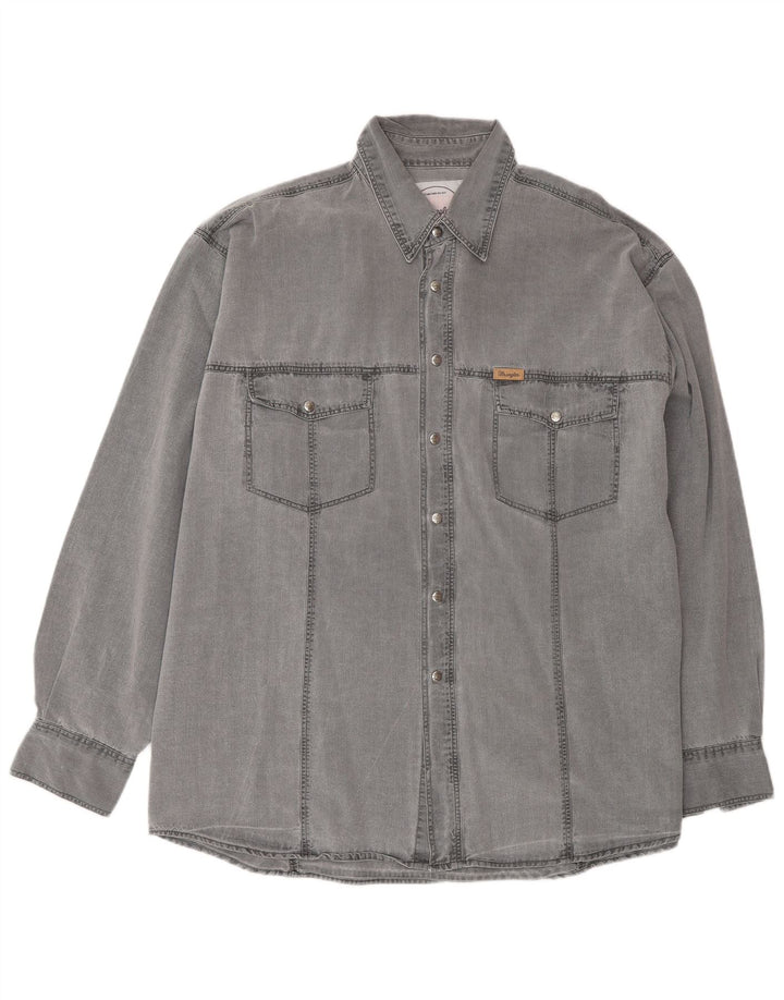 Cămașă din blugi pentru bărbați Wrangler XL bumbac gri