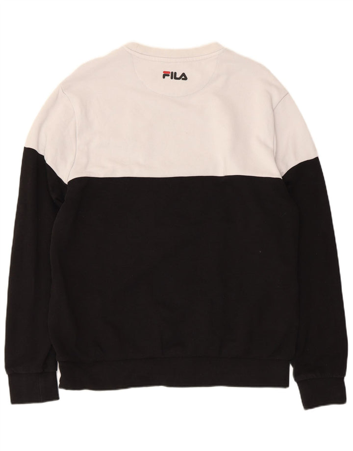 Pulover cu grafic pentru femei FILA UK 14 Medium Black Colorblock
