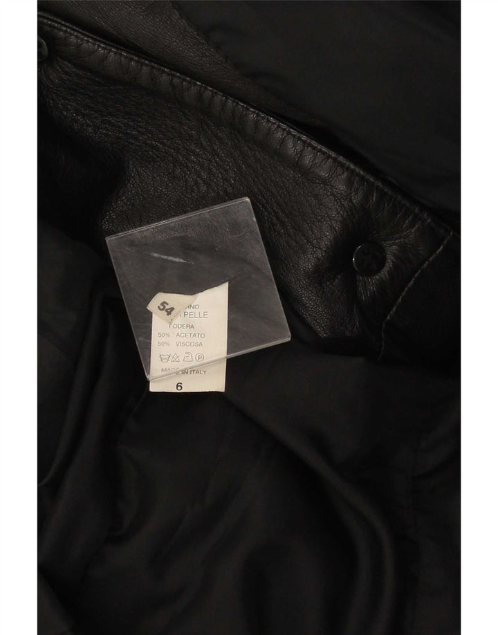 Jachetă de piele vintage pentru bărbați IT 54 2XL neagră