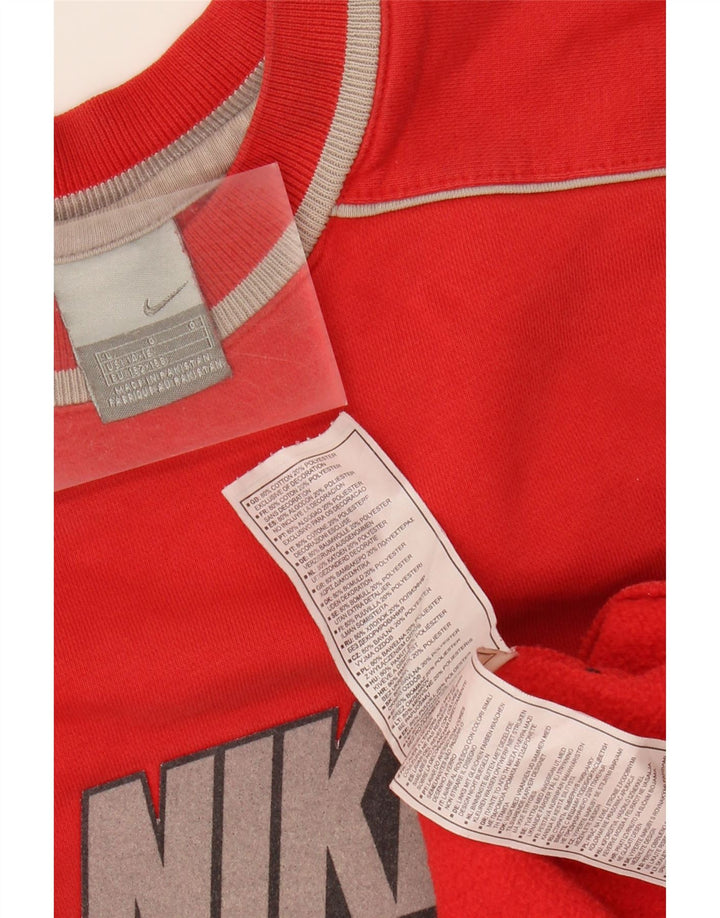 NIKE Womens Graphic Sweatshirt Jumper US 14/16 Large Red Cotton