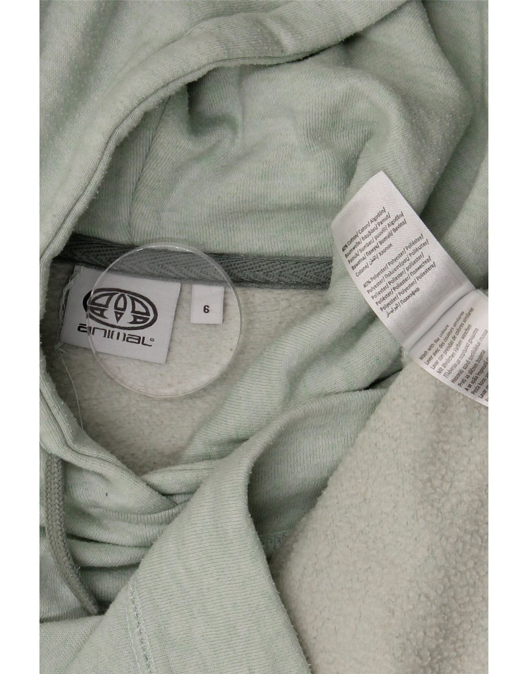 Pulover Animal pentru femeie cu glugă UK 6 XS Poliester verde