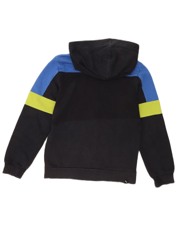Pulover Puma pentru băieți, cu fermoar, 11-12 ani, bumbac color bloc negru