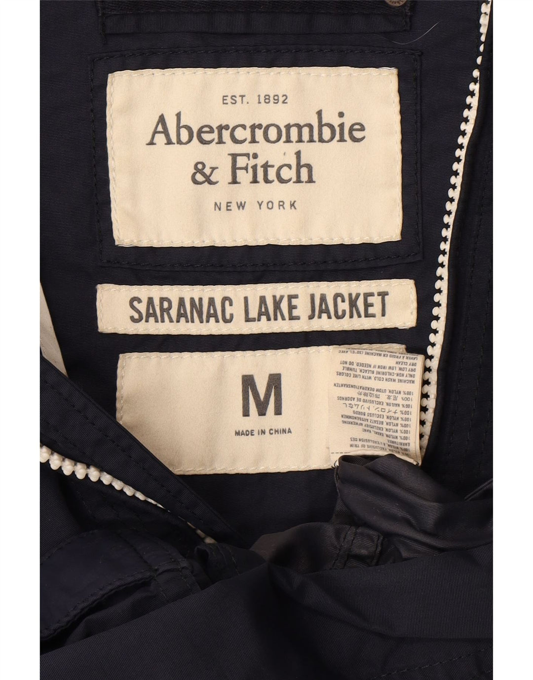 Jachetă bomber pentru bărbați Abercrombie & Fitch Marea Britanie 38, nailon mediu bleumarin