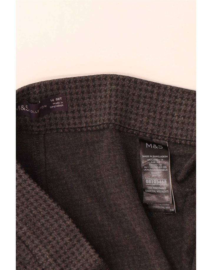 Pantaloni tăiați pentru femei Marks & Spencer UK 14 Large W32 L26 Gri