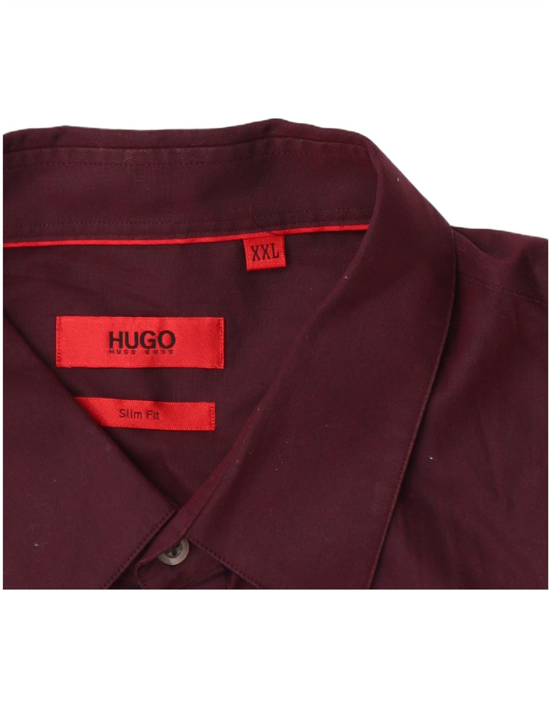 Cămașă pentru bărbați Hugo Boss Slim Fit 2XL Bumbac Burgundy