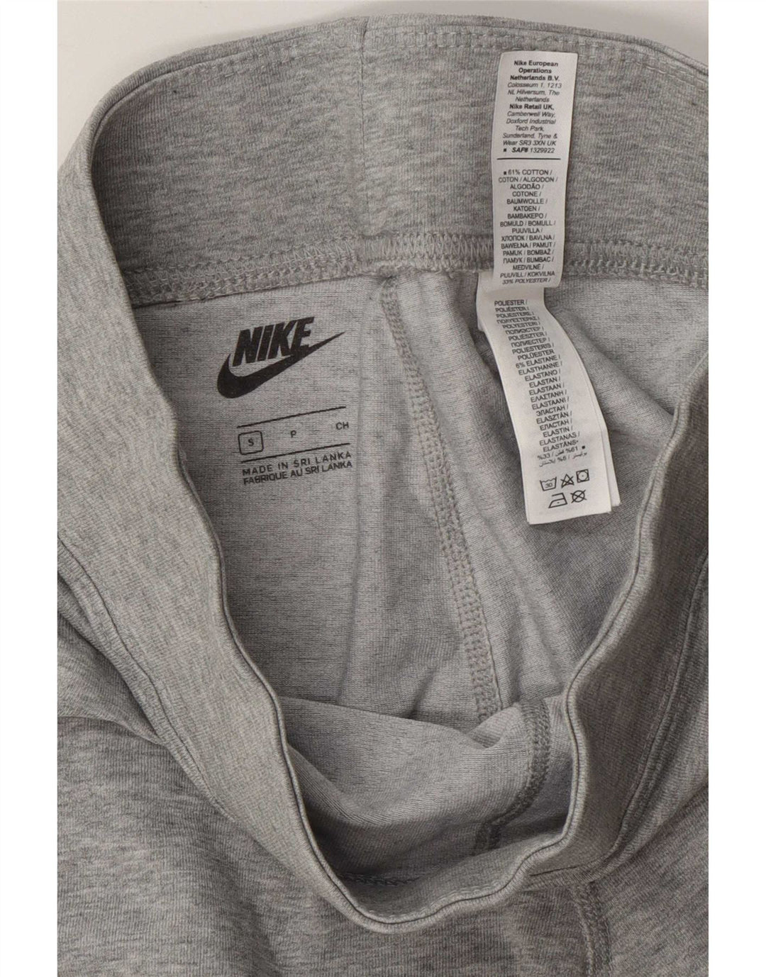 Leggings grafic Nike pentru femei UK 10, bumbac gri mic