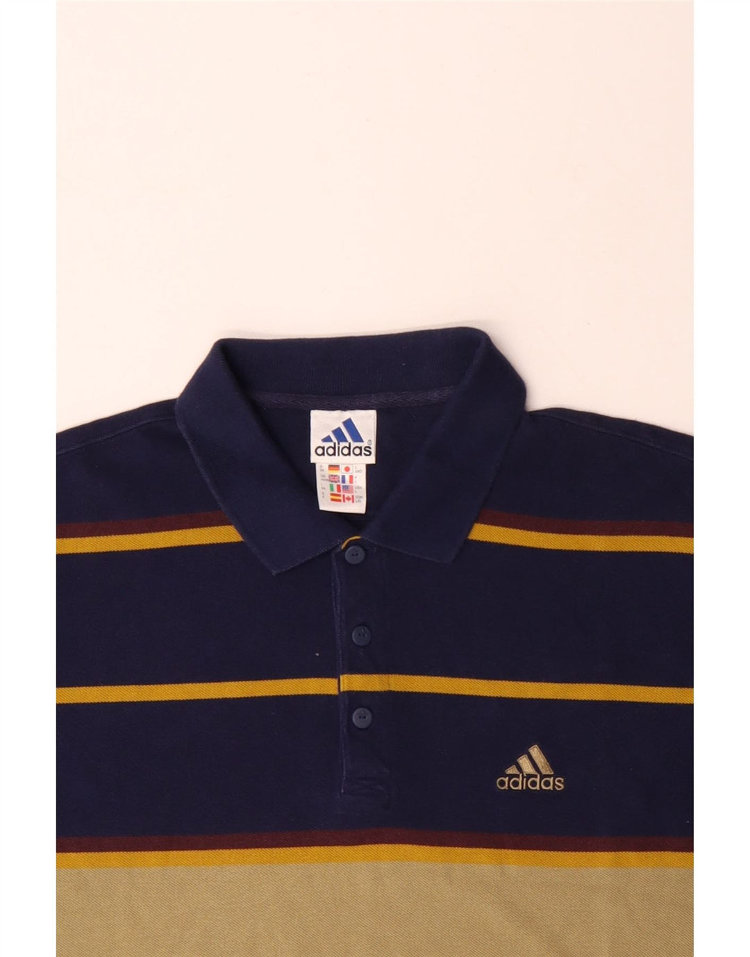 Tricou polo ADIDAS pentru bărbați Marea Britanie 44/46, mare, albastru bleumarin, bumbac color bloc