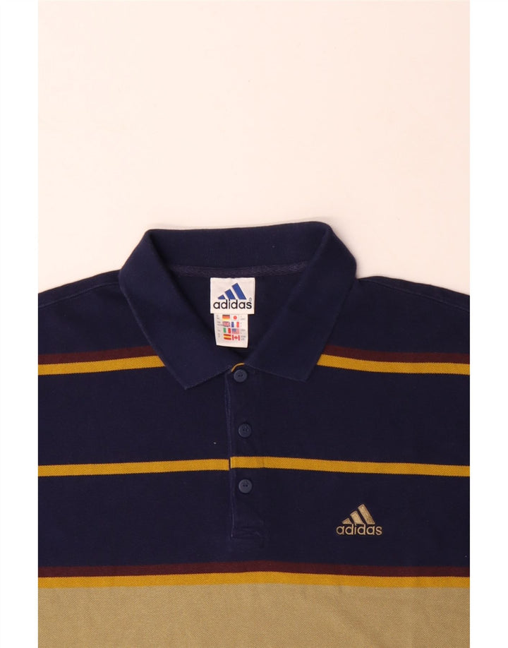 Tricou polo ADIDAS pentru bărbați Marea Britanie 44/46, mare, albastru bleumarin, bumbac color bloc