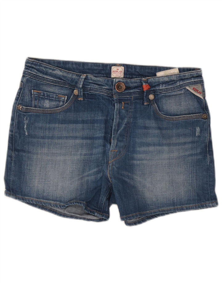Pantaloni scurți din denim pentru femei Replay W27 Small Blue