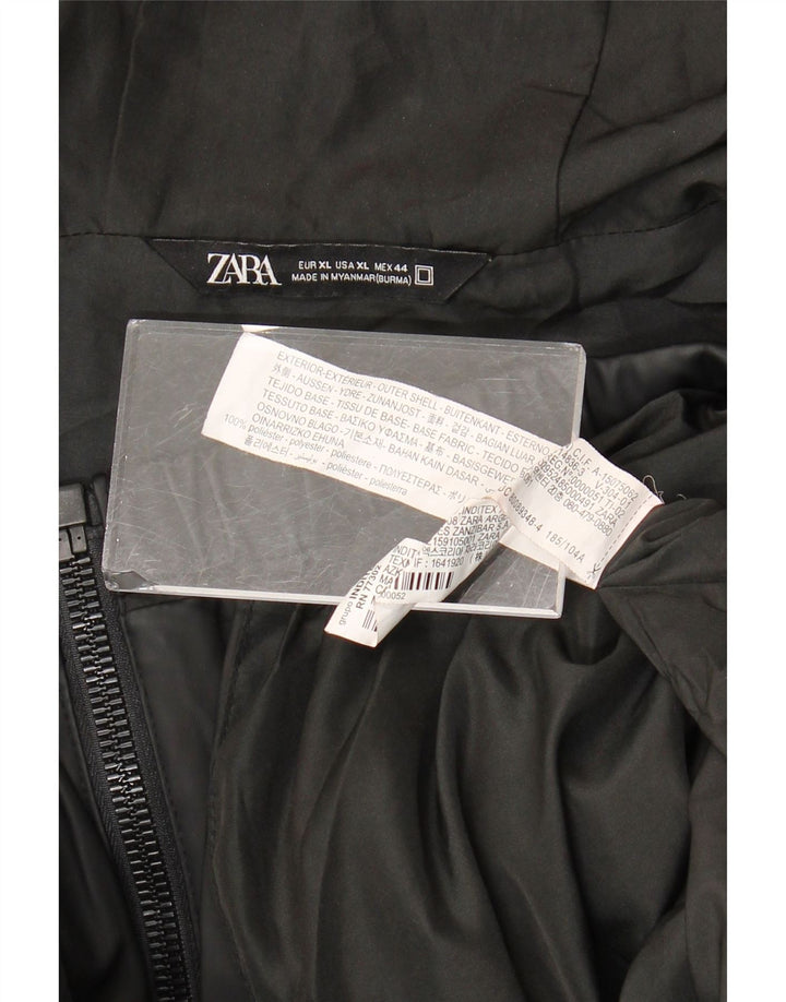 Jachetă de ploaie cu glugă pentru bărbați Zara UK 42 XL Poliester negru