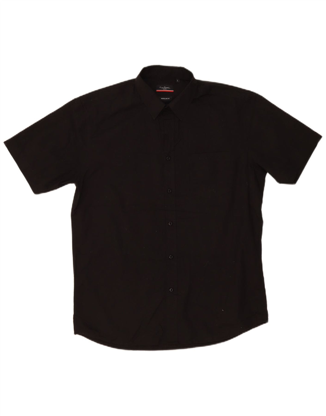 Cămașă cu mânecă scurtă pentru bărbați Pierre Cardin, cu o formă regulată, mare, negru, poliester