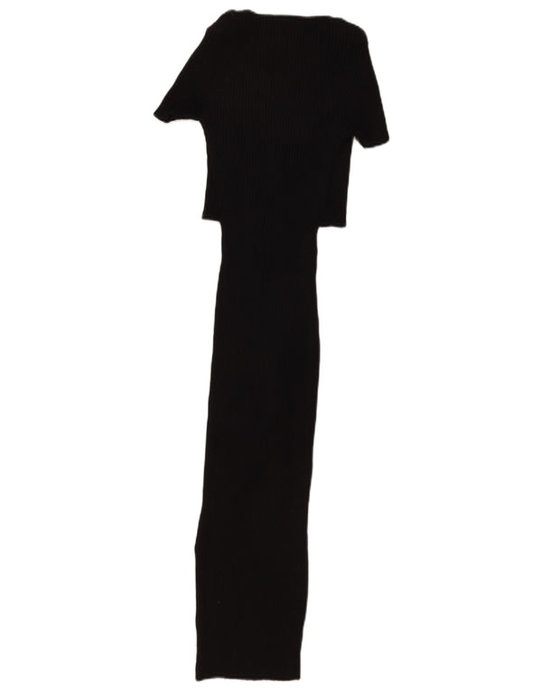 Rochie Maxi pentru Damă Zara UK 12 Medium Negru Bumbac
