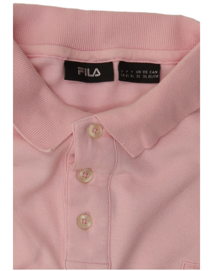 Tricou polo pentru bărbați FILA XL bumbac roz